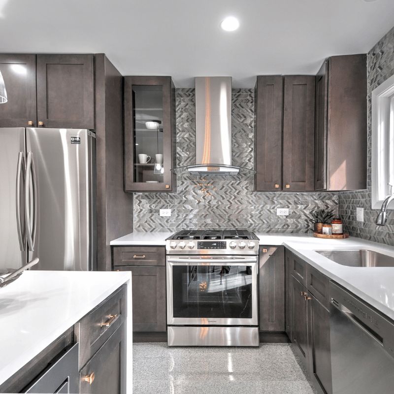 Dark Grey kitchen cabinets by CCC Cabinets