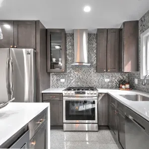 Dark Grey shaker kitchen cabinets from CCC Cabinets, wholesale supplier in Chicago