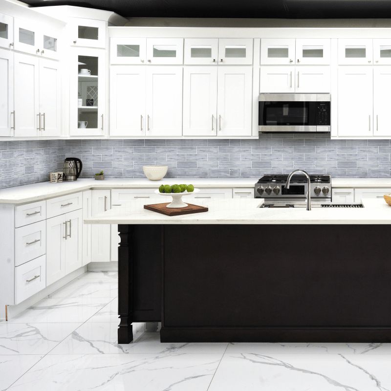 Pure White shaker kitchen cabinets by CCC Cabinets