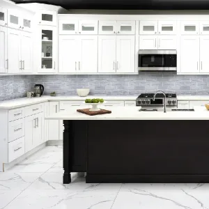 Pure White shaker kitchen cabinets from CCC Cabinets, wholesale supplier in Chicago