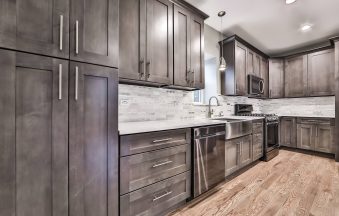 Dark Grey shaker kitchen cabinets from CCC Cabinets, wholesale supplier in Chicago